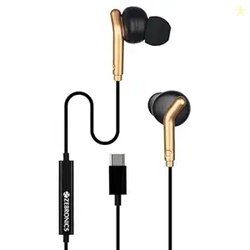 ZEBRONICS Type-C Wired Earphones, in-Line MIC, Deep Bass, 1.2m Cable,