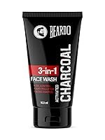Beardo 3-in-1 Activated Charcoal Face Wash| Deep Cleanse, Exfoliate & Detoxify | All-in-One Face Wash for Oily Skin, Dirt & Pollution Removal | Oil Control Face wash for men 100ml