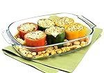 Signoraware Bake ‘N’ Serve Deep Rectangular Bakeware Safe and Oven Safe Glass Dish Tray | Borosilicate Glass Bowl Container | Microwave Oven Safe Baking (2700ml, Set of 1, Clear)