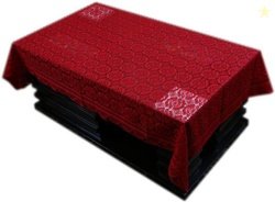 Flavio Cotton 4 Seater Printed Table Cover (Maroon)