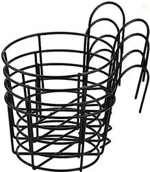 EzzuCrafts Set of 4 Round Metal Hanging Railing Planters,Hanging ...mo