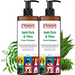 ROMSAY Anti-Tick & Flea Shampoo For Dogs & Cats 200ML Pack Of 2 A...mo