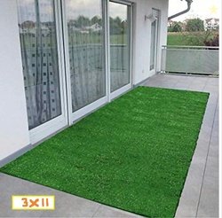 COMFY HOME Artificial Grass, PP (Polypropylene) Floor Mat (Green,...mo