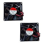 TM&W 12V DC Cooling Fan 2 Pcs – 80mm x 80mm x 25mm – 2600 RPM – 30CFM – Quiet – 30.7dBA – For Desktop, Server, Laptop