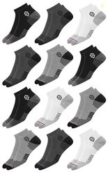 SWAGR 12 Pairs Sports Cotton Ankle Length Socks for Men, Pack of 12.,