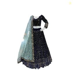 SHAFNUFAB Womens Net Semi Stitched LEHENGACHOLI for women Ladies use l