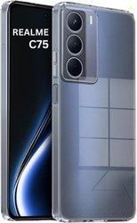 KWINE CASE Back Cover for RealMe C75 (Transparent, Grip Case, Sil...mo