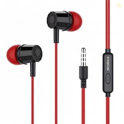 Kratos E02 Red Wired Earphones with 3.5mm Jack in-line Mic Control for