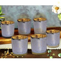 Pure Source India Glass Mercury Votive Candle Holder Pack of 6 Pcs (Si