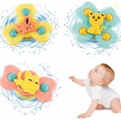 TEC TAVAKKAL Baby Bath Spinner Toys, Suction Cup Fidget Spinner Sensor