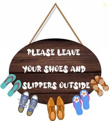 SHIV COLLECTION Wooden Please Leave Your Shoes And Sliiper Wooden...mo