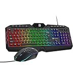 Portronics Ki-Pad 5 Wired Gaming Keyboard & Mouse Combo, 7-Button Mouse Control, 19 Anti-Ghosting, Multimedia Keys, Cool RGB Backlight, 1.5M Cable Length, Compatible with Desktop PCs, Laptops (Black)