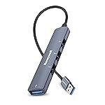 Honeywell Newly Launched 4-in-1 Ultra Slim USB Hub 1xUSB 3.0 & 3 x USB 2.0 Ports, 30cms Cable, DataTransfer Speed Upto 5GBPS,Universally Compatible with All USB,PC,Speaker,Laptop,Hard Drive etc.