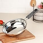 The Earth Store Stainless Steel Frypan 22cm (1200ml) Heavy Gauge Sandwich Base | Induction & Gas Compatible | Scratch Resistant Cooking Pan with Sturdy Bakelite Handle
