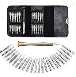 Storin Magnetic Screwdriver Set; 25-1 Repair Kit, with Portable Leathe
