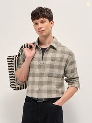 THE BEAR HOUSE Checked Long Sleeves Cotton Overshirt