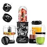 Wonderchef Nutri Blend Complete Kitchen Machine, Mixer Grinder, Blender, Chopper, Juicer, Stainless Steel Blades, 4 Jars with chopper, 500 Watts, Black, Online Recipe Book By Chef Sanjeev Kapoor