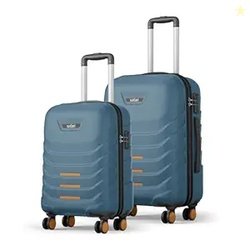 Safari Crescent 8 Wheels Set of 2, Cabin & Check-in Trolley Bags Hard