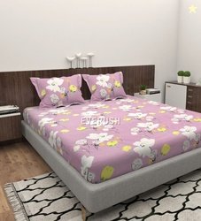 Everlush Cotton Double Fitted (Elastic) 260 TC Printed 1 Bedsheet...mo