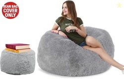 Bachu Art XXXL Chair Bean Bag Cover  (Without Beans) (Grey)