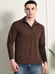 Genzy Men Self Design Polo Collar T-shirt