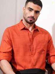 LOCOMOTIVE Locomotive Luxe Men Melange Textured Solid Occasion Shirt