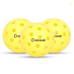 AIRAVAT Premium Outdoor Pickleball Set of 3, 40 Hole Pickleball Basic