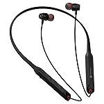 Portronics Harmonics Z12 in Ear Bluetooth Neckband with Metallic Built & Hall Switch(ON/OFF),Upto 35 Hours Playtime, Gaming/Music Mode, Low Latency, Bluetooth Version 5.3V, Type C Fast Charging(Black)