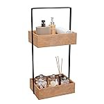 Lifelong Multipurpose Organiser |Makeup Bamboo Stand, Countertop Rack, 2-Tier Perfume Shelf & Water-Resistant Tray for Toiletries | Elegant & Functional Storage for Kitchen Counter & Table Accessories