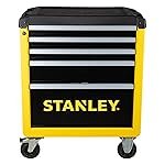 Stanley Workshop Trolley with 5 Drawers, Tool Trolley, Yellow/Black, Maximum Load 300 kg