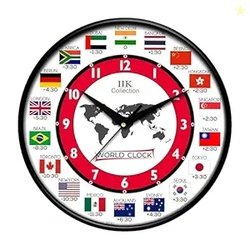 IIK Collection 12-Inch Designer Plastic Analogue Round Wall Clock for