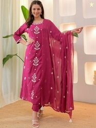 Twika Women Ethnic Motifs Embroidered Regular Thread Work Kurta with T