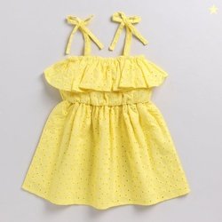 Snuggly Monkey Baby Girls Above Knee Casual Dress (Yellow, Noodle...mo