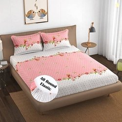 THE GRACE Microfiber Double Fitted (Elastic) 210 TC Floral 1 Beds...mo
