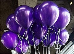 AMFIN (Pack of 25) 10 inch Metallic Balloons Purple for Birthday Decor