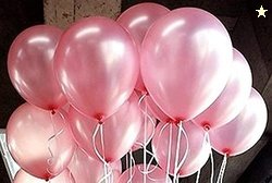 AMFIN (Pack of 25) 10 inch Metallic Balloons Pink for Birthday Decorat