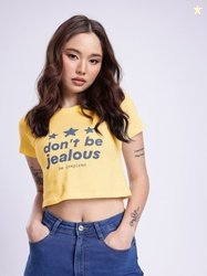 glitchez Typography Printed Cropped T-shirt