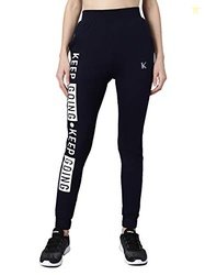 KOTTY Blue Poly Cotton Sports Women Trackpant (Blue,XL)_KTTWOMENSTRACK