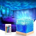 DesidiyaÂ® Projector Lights Ocean Wave, Romantic Warm Ocean Wave Water Night Light Projector 3D Water Wave Effect, Romantic LED Light Projector Projection Lamps Crystal Table Lamp for Bedroom Decor