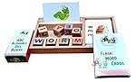 Popo Toys Spell Master Dice Game Wooden Puzzle | Spell Learn for Kids Learning Word Game with Flash Cards| Montessori Learning Educational Toy Gift| Preschool Boys/Girls/Kids