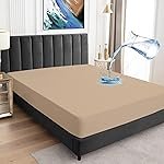 BeyBee 100% Waterproof Interlock Mattress Protector | Breathable, Hypoallergenic, Washable & 2X Absorbency | Soft & Slim Easy Elastic Fitted Bed Protector (Size-78 * 36, Beige)