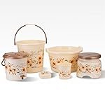 Nayasa Square DLX Bathroom Set – 6 Pcs Set – Small – Brown