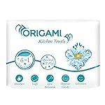 Origami 2 Ply Kitchen Tissue Paper Roll – 6 in 1 (60 Pulls Per Roll, 360 Sheets)