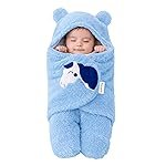OYO BABY Hooded Swaddle Blanket for Newborns | Super Soft Flannel Wearable Sleeping Bag Wrap | Warm, Cozy & Breathable | Easy Wrap Design | 0â6 Months (72×68 cm) | Unicorn Blue