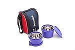 Signoraware Stainless Steel Executive Microsafe Steel 2 Tier Lunch Box (Violet) -Set of 2