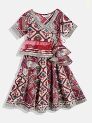Readiprint Girls Ethnic Motifs Printed Ready to Wear Lehenga & Choli