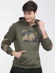 HIGHLANDER Men Full Sleeve Printed Hooded Sweatshirt