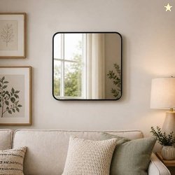LUPPRA 12x 12 Inch Frameless Square Mirror Bathroom Mir...