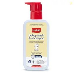 LuvLap Baby Wash & Shampoo -400ml, Milky Soft Head to Toe Wash With Oa