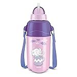 Milton Kool Trendy 400 Kids Plastic Insulated Water Bottle with Straw, 370 ml, Sipper Bottle, Leak Proof, BPA Free, Food Grade, School & Picnic Bottle, Purple
